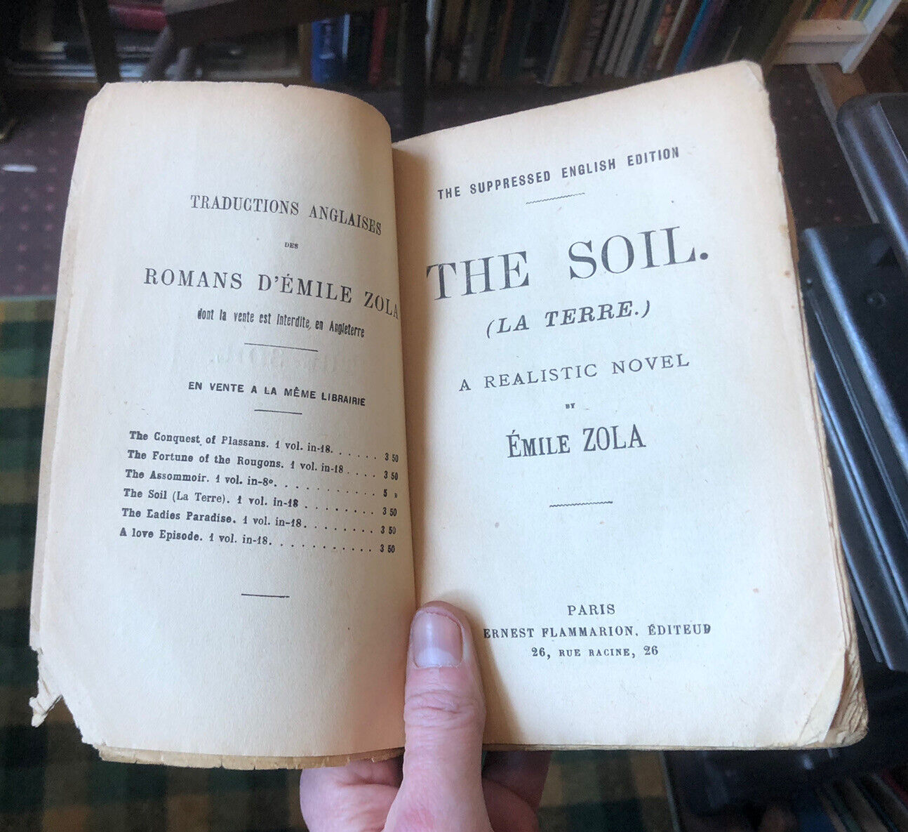 Emile Zola : The Soil (La Terre) Suppressed English Edition : c1890s