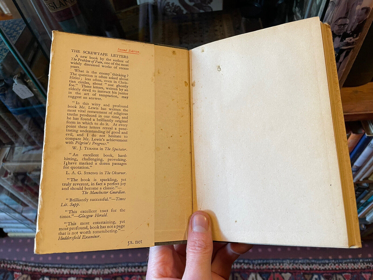 THE SCREWTAPE LETTERS - C S Lewis - SECOND EDITION in DUST JACKET (March 1942)
