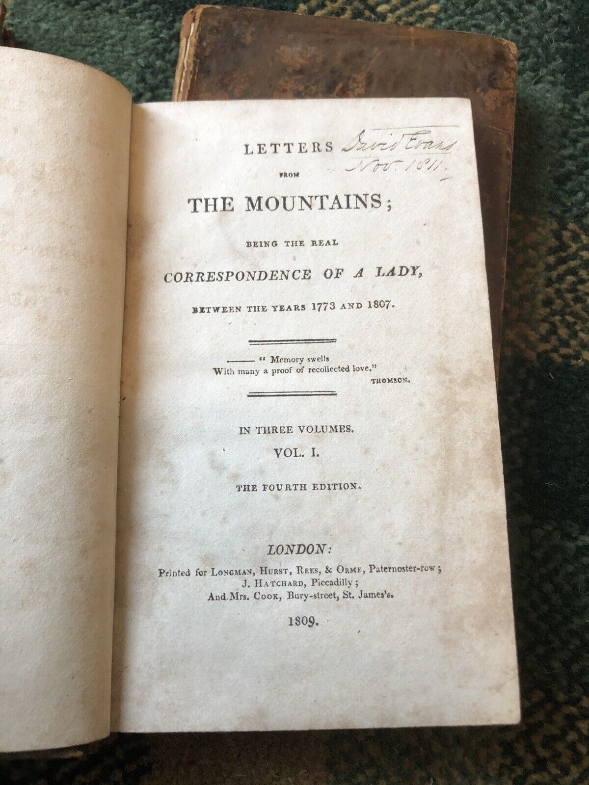 1809 Letter from the Mountains Scottish Highlands Ladies Correspondenc 1773-1807
