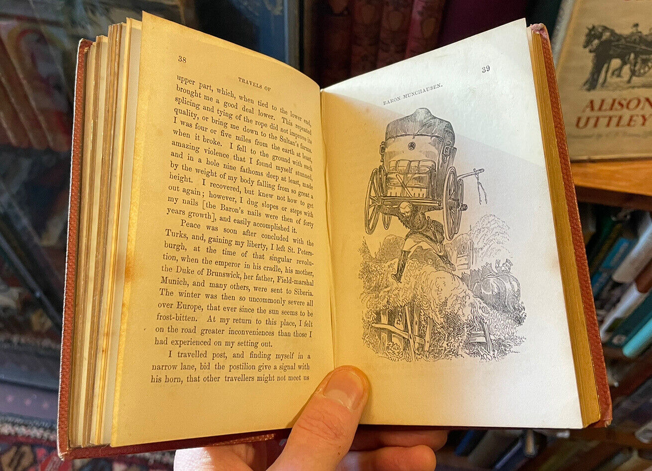 1858 The Surprising Travels & Adventures of Baron Munchausen : Raspe : Illustrat