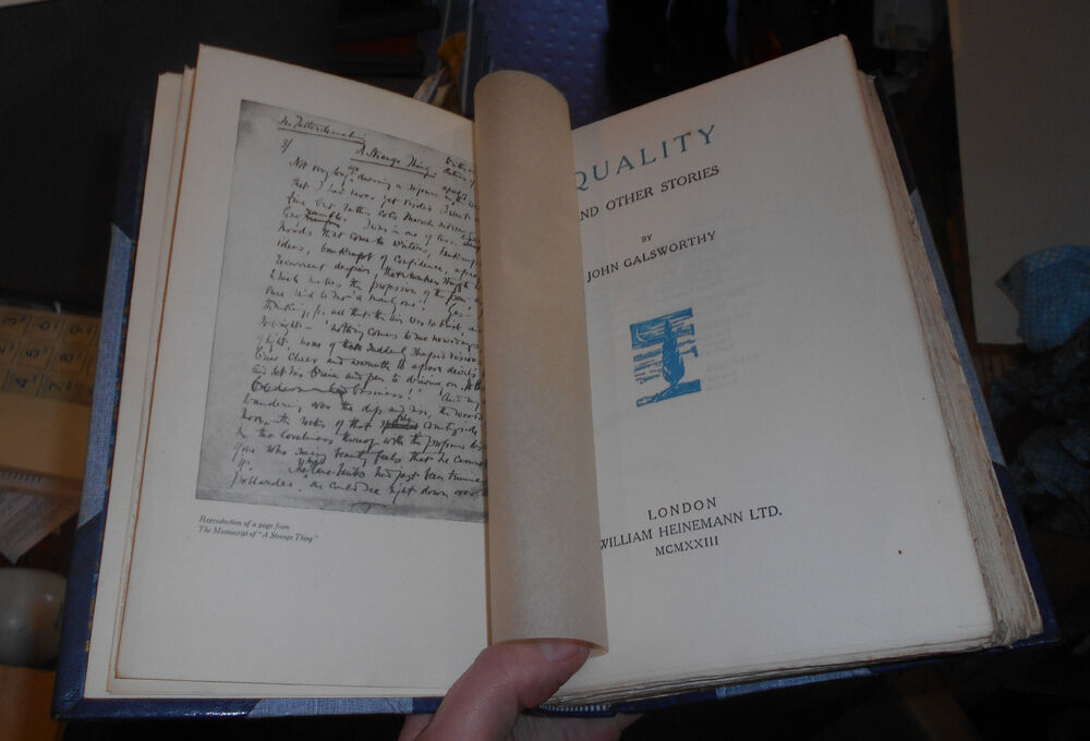 1923 JOHN GALSWORTHY - Quality and Other Stories - Fine Binding - Limited Ed