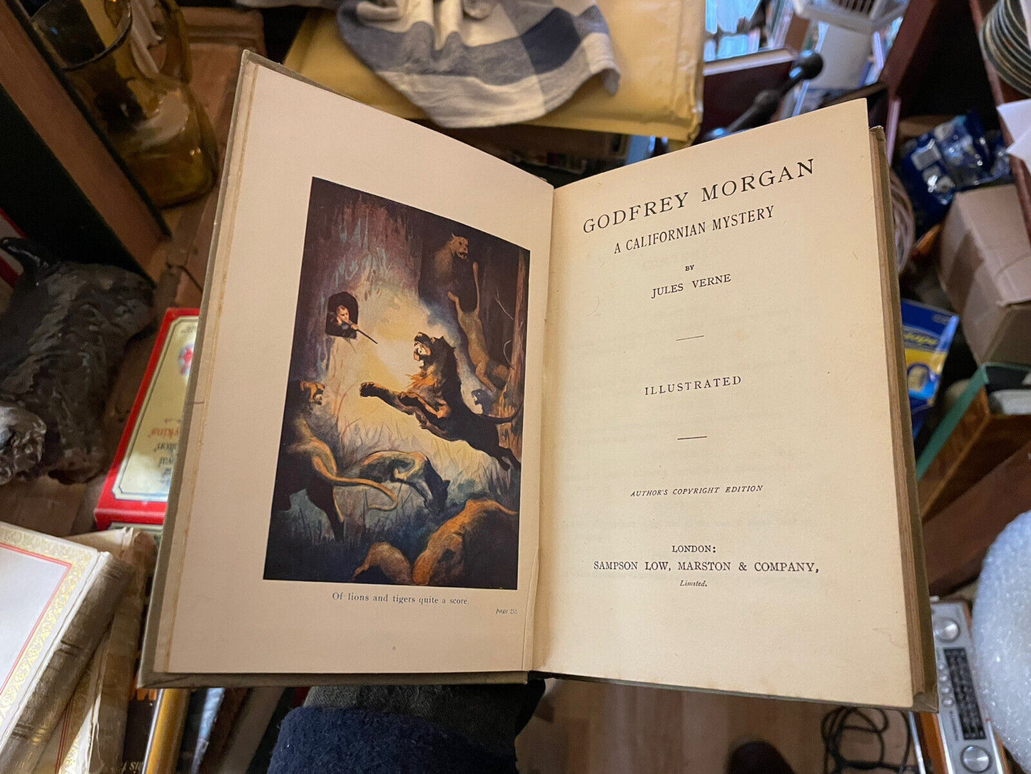 GODFREY MORGAN by JULES VERNE Illustrated Pictorial Cloth Binding 1918