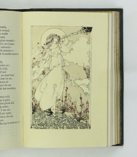 c1900 POEMS OF SHELLEY Caxton JESSIE M. KING (8 Plates) Art Nouveau Covers VGC
