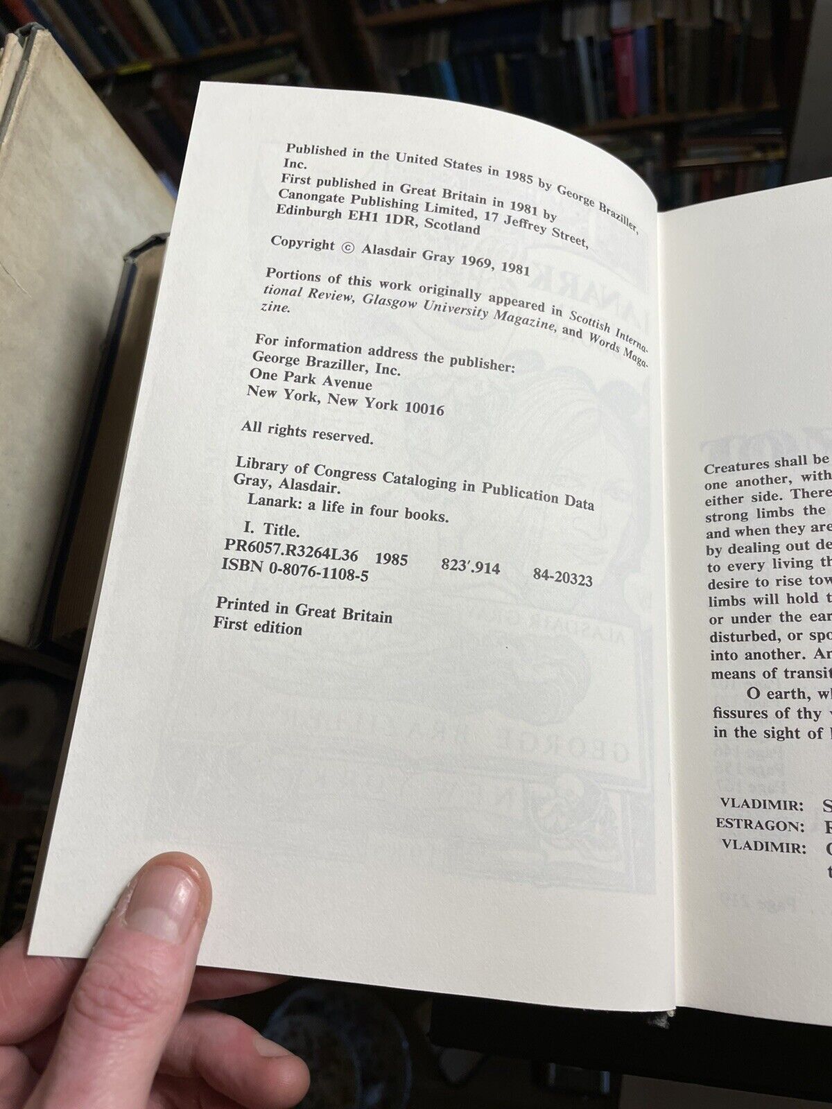 LANARK : Alasdair Gray : FIRST US EDITION Hardback In DW