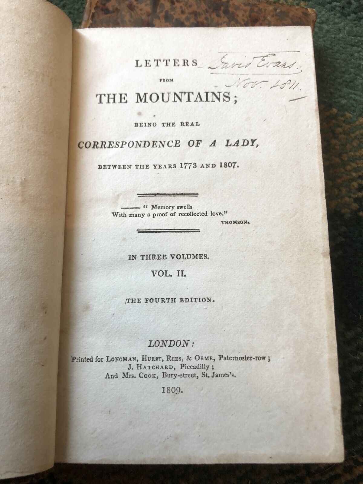 1809 Letter from the Mountains Scottish Highlands Ladies Correspondenc 1773-1807