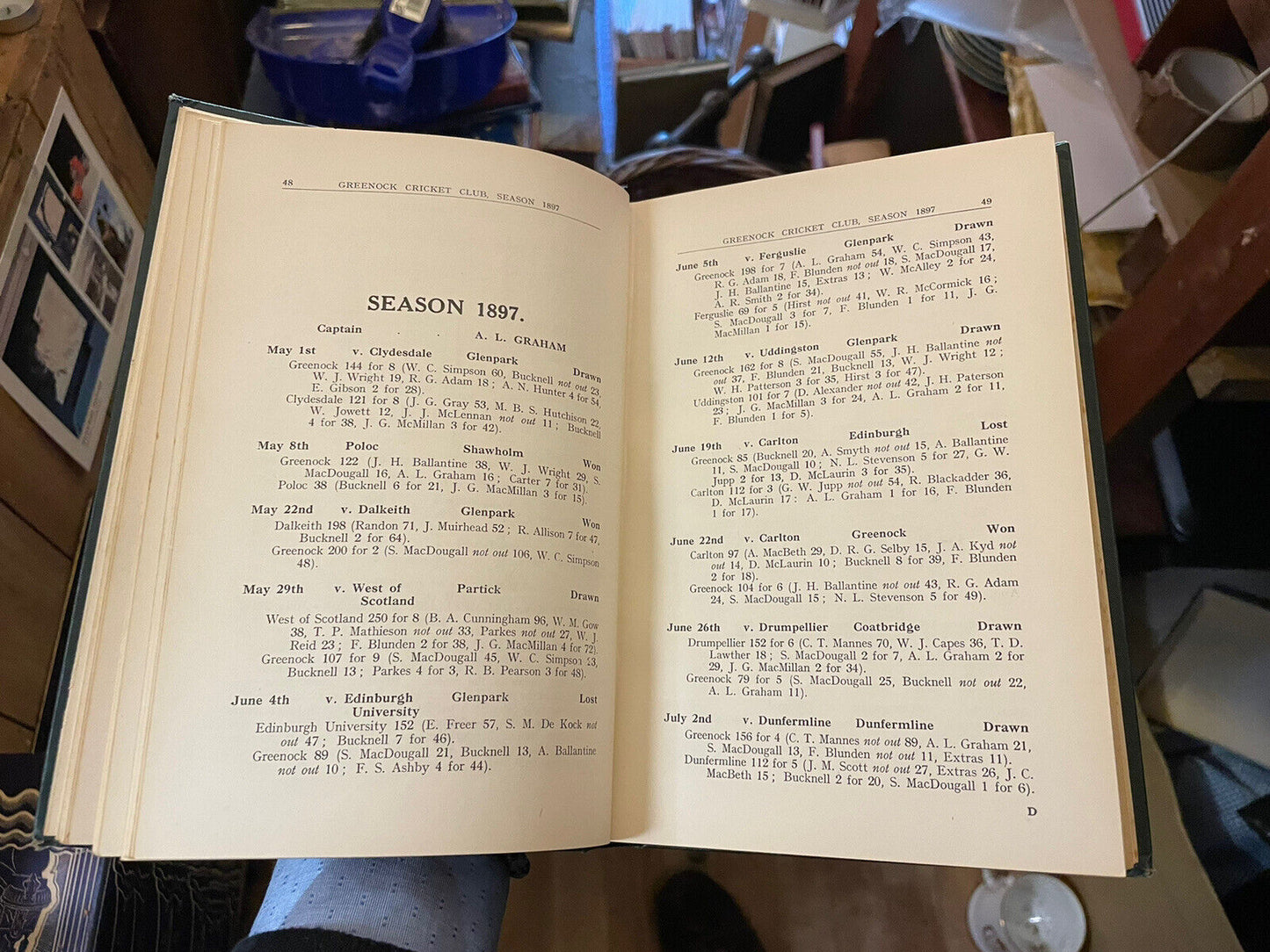 Greenock Cricket Club Records 1887-1937 : T C Riddell : Scotland Sports Records