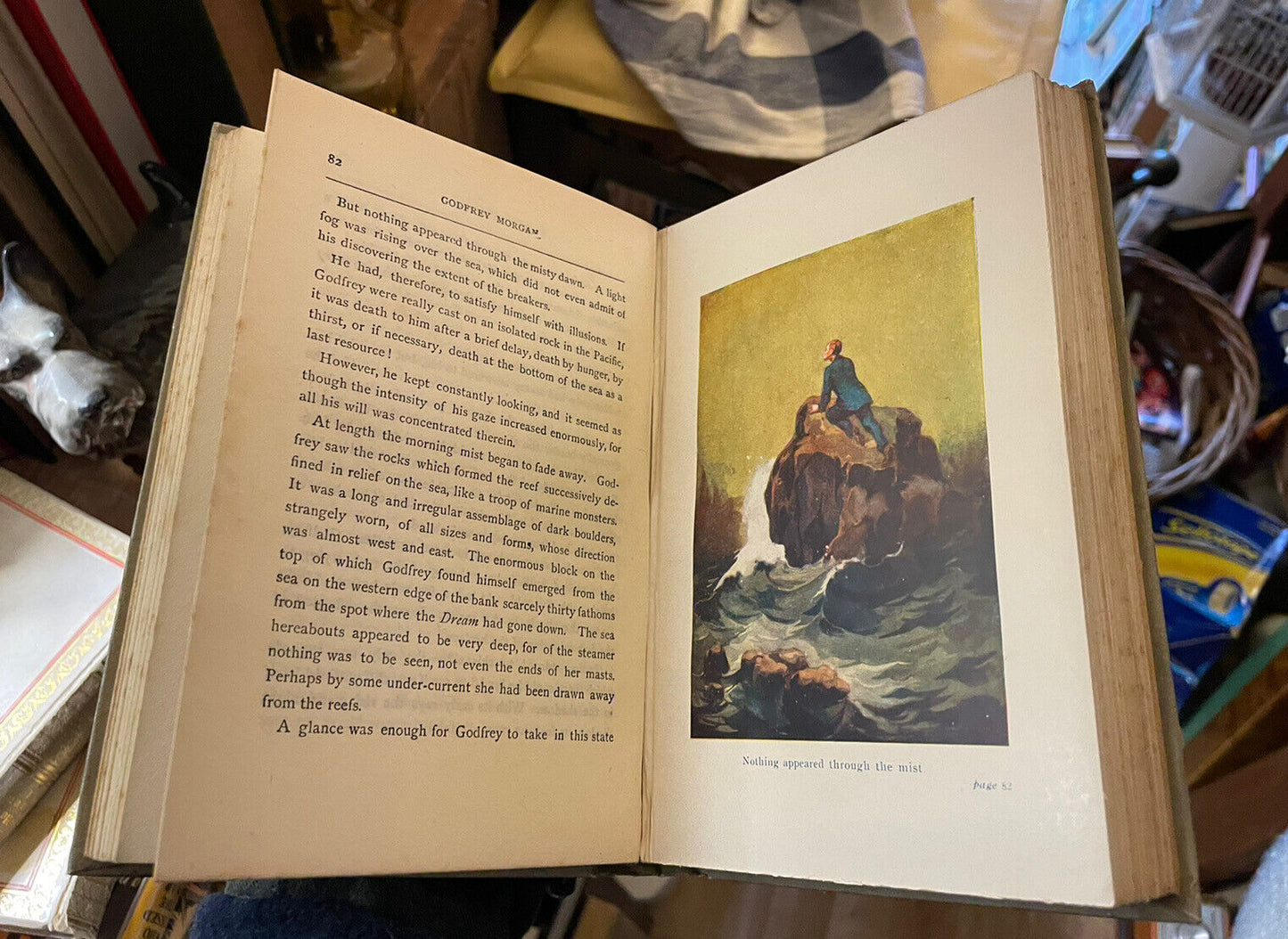 GODFREY MORGAN by JULES VERNE Illustrated Pictorial Cloth Binding 1918