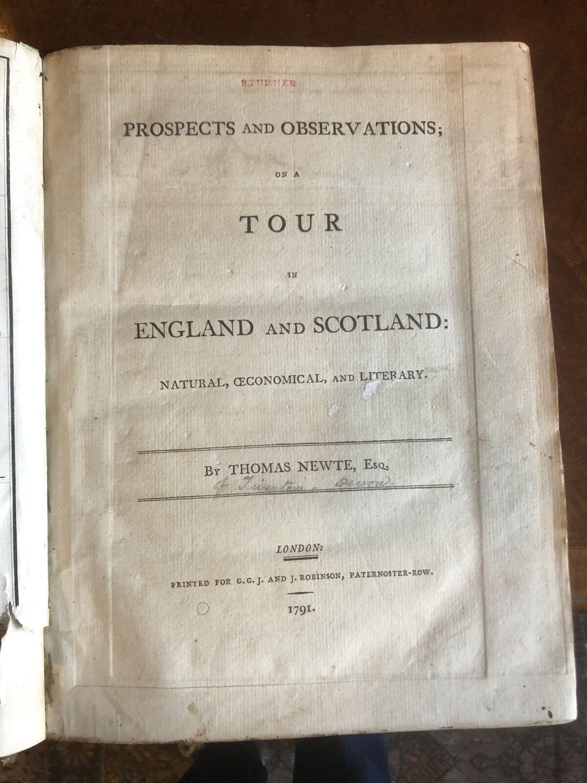 1791 Newte : Observations on a Tour in England and Scotland (Map + Engravings)