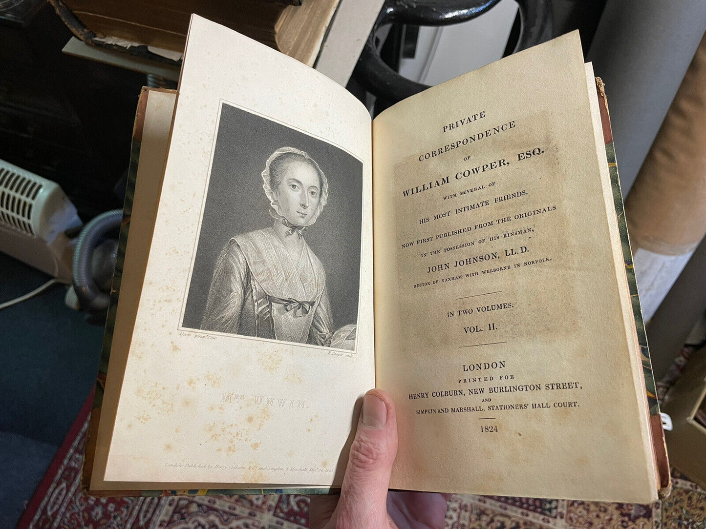 1824 Private correspondence of William Cowper Esq (2 volumes)