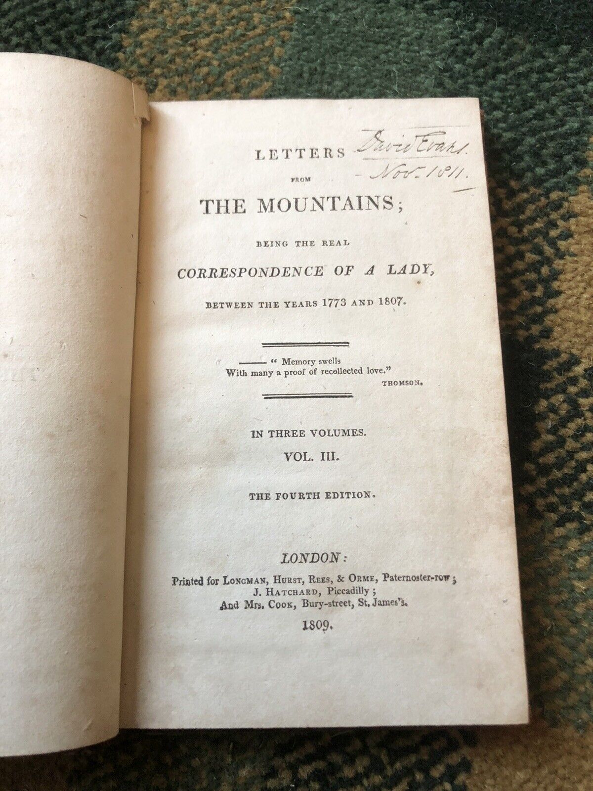 1809 Letter from the Mountains Scottish Highlands Ladies Correspondenc 1773-1807