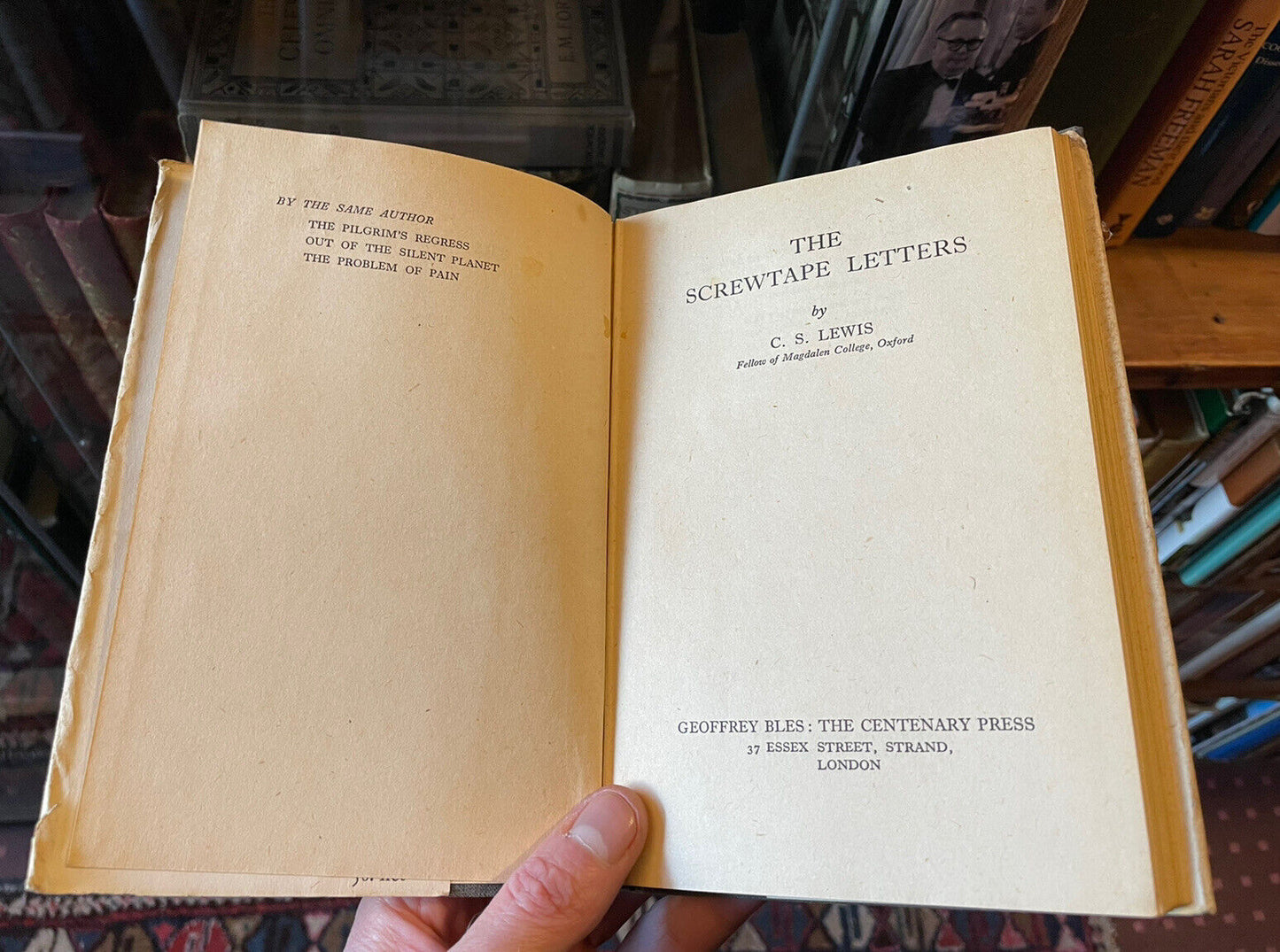 THE SCREWTAPE LETTERS - C S Lewis - SECOND EDITION in DUST JACKET (March 1942)