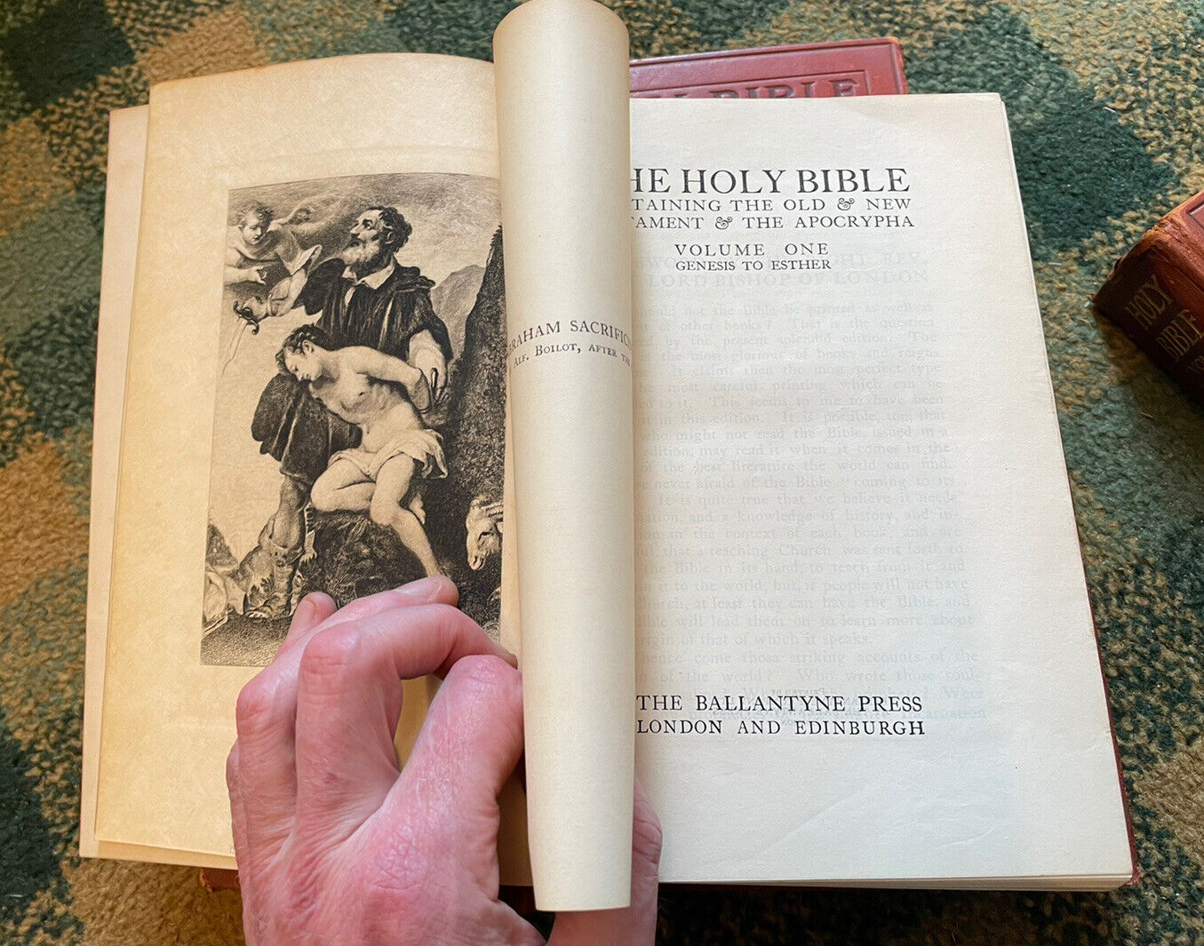 HOLY BIBLE (3 Volumes) BINDINGS by CEDRIC CHIVERS (Bookbinder) APHOCYPHA