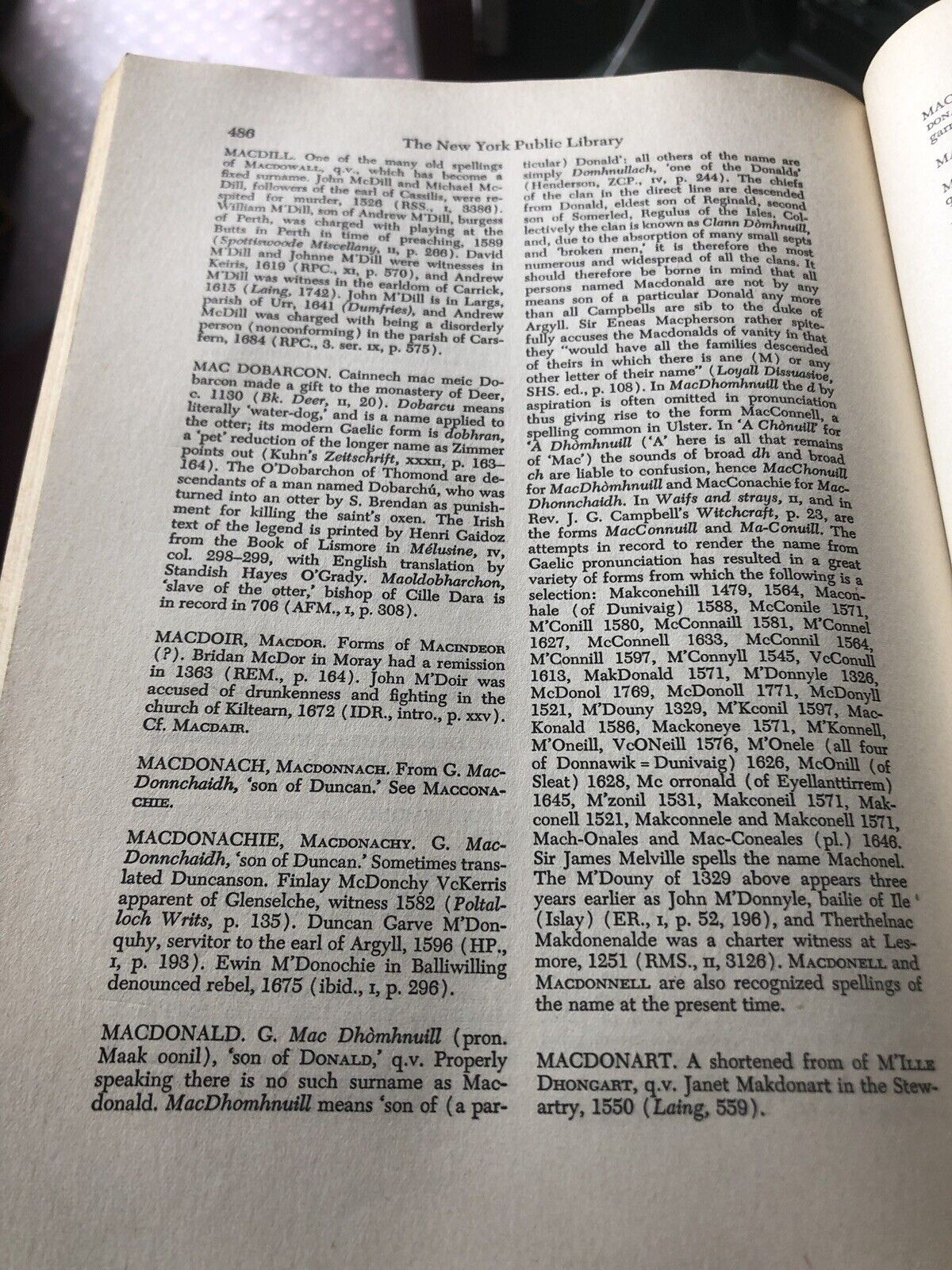 The Surnames of Scotland - Origin Meaining & History - Scottish Genealogy 1946