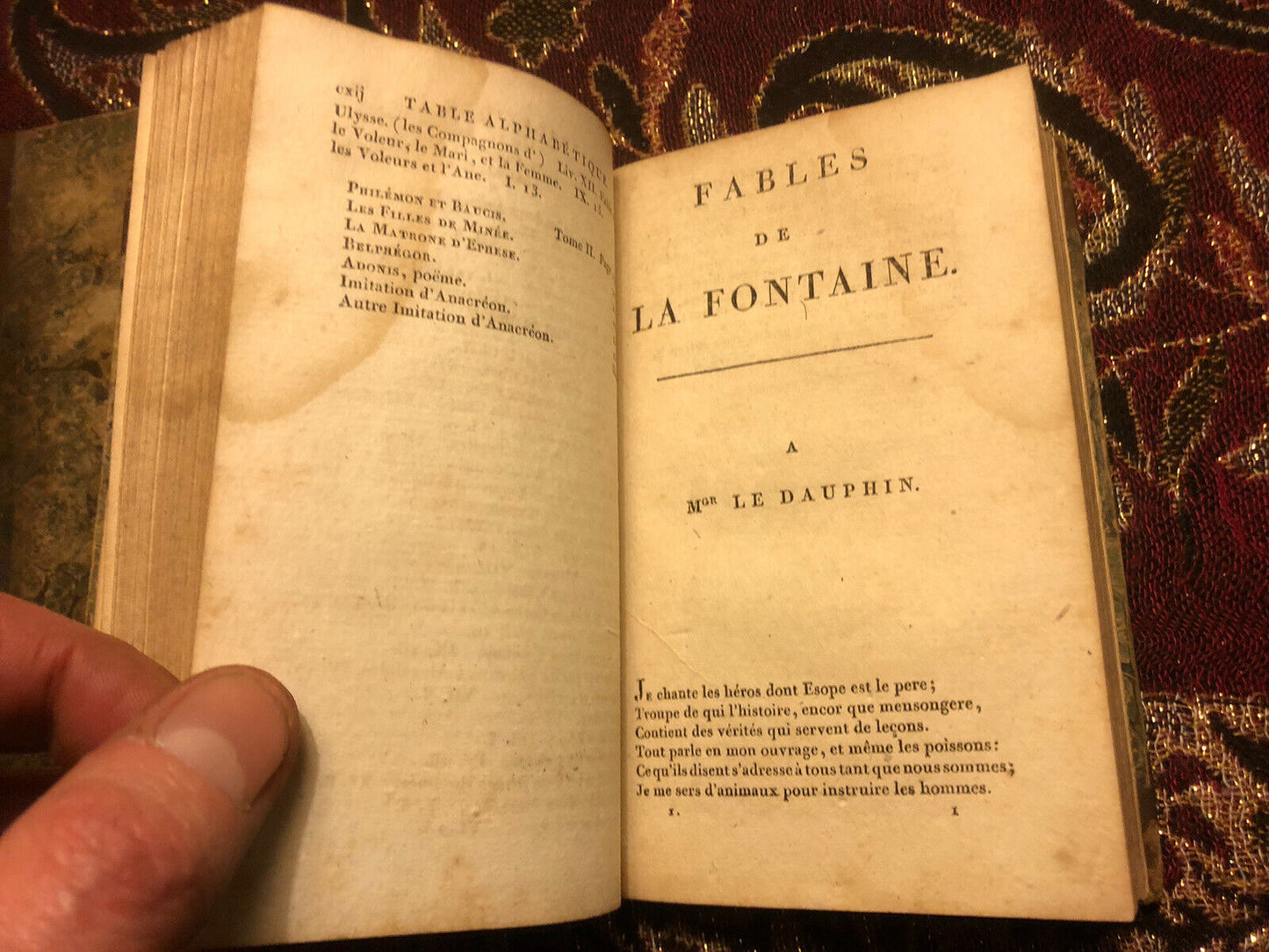 1799 Fables de la Fontaine Suivies D'Adonis, Poeme (2 Vols) Edition Stereotype