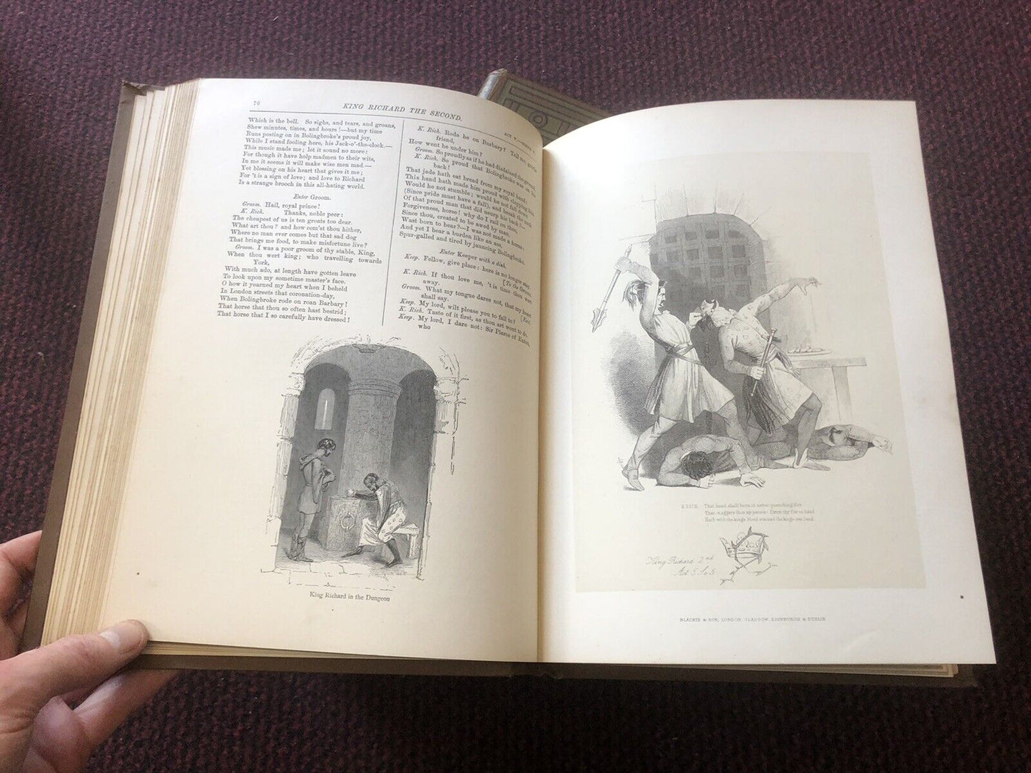 1886 STUNNING SET : The Works of Shakespeare (6 Volumes) Illus by Kenny Meadows