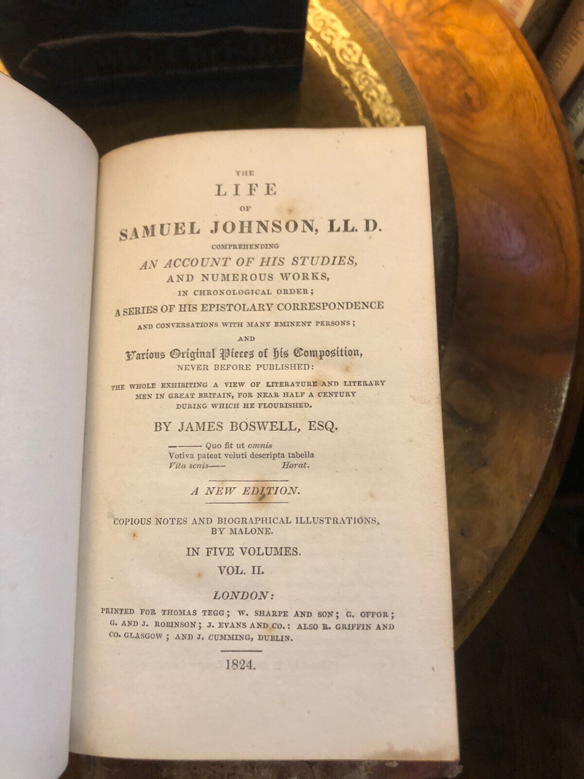 1824 Life of Samuel Johnson by James Boswell (5 Volumes Complete) Leather Books