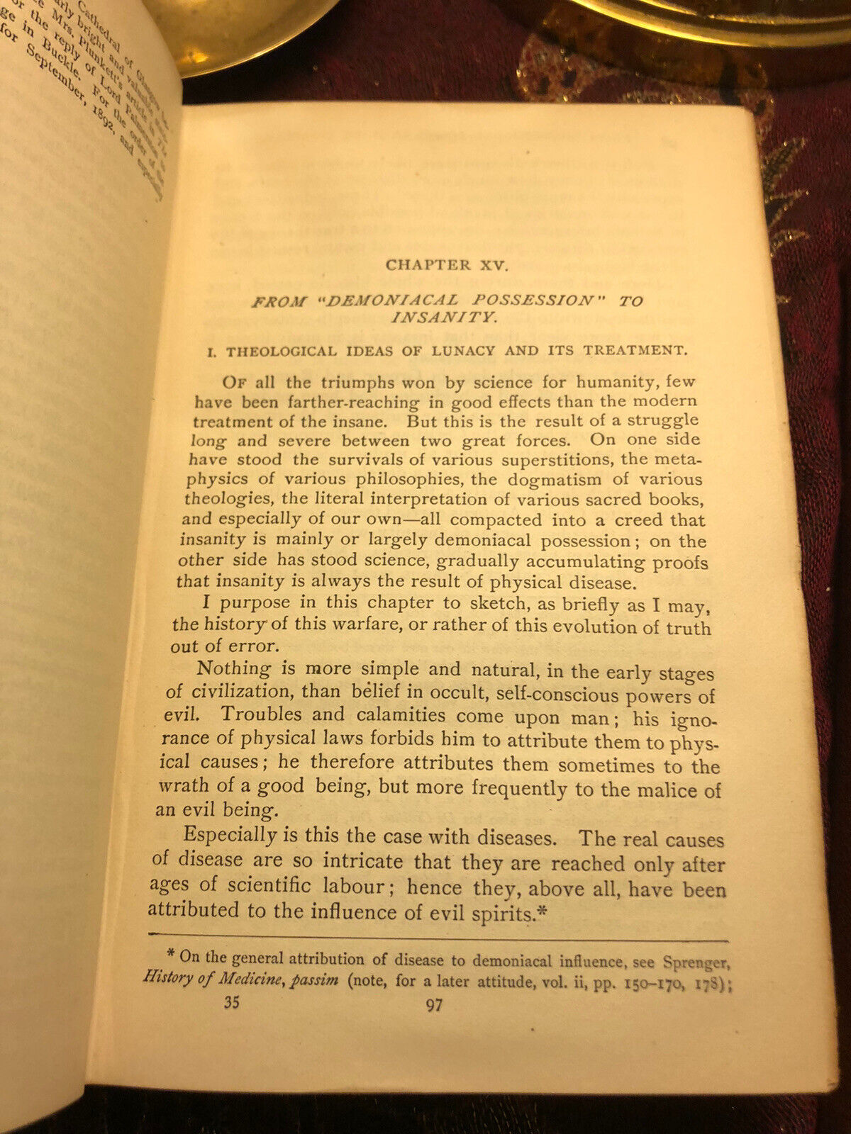 1898 HISTORY OF THE WARFARE OF SCIENCE : Dixon White : THEOLOGY IN CHRISTENDOM