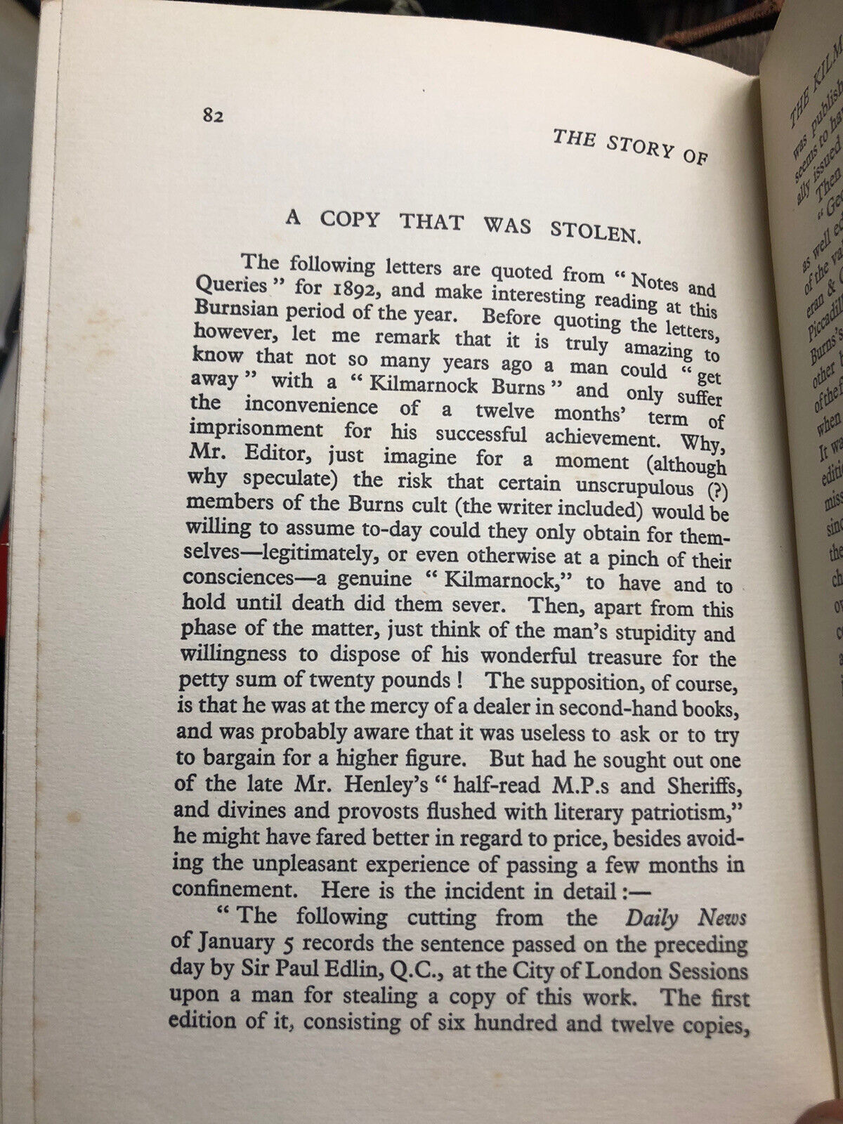 Story of the Robert Burns Kilmarnock Edition : John D Ross Scottish Poetry 1933