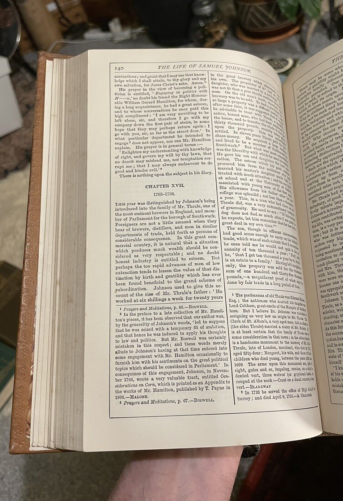 1897 Boswell's Life of Samuel Johnson : Tour to the Hebrides : Tree Calf Binding