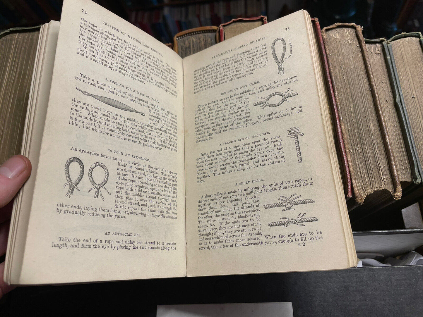 1877 Masting, Mast-Making & Rigging of Ships : Knots : Illustrated : Kipping