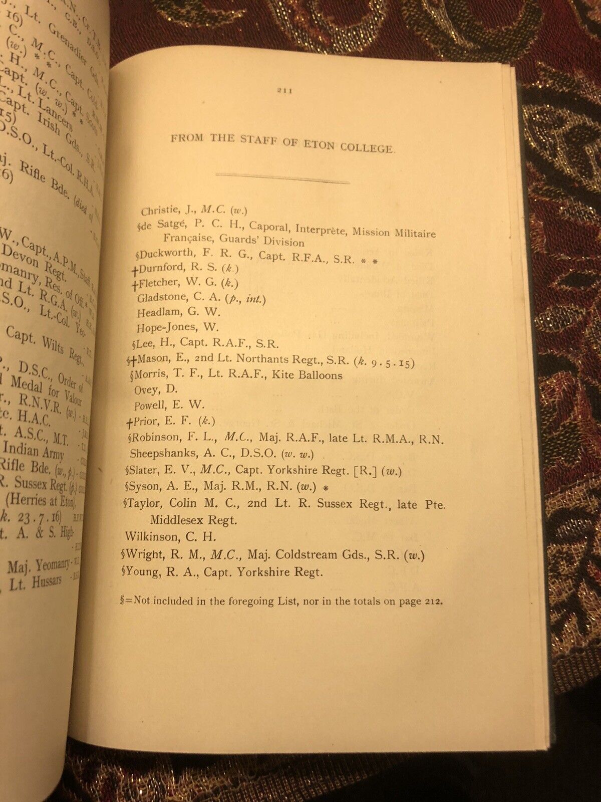 1918 A List of Etonians on Active Service : Fine Binding : Eton College / School