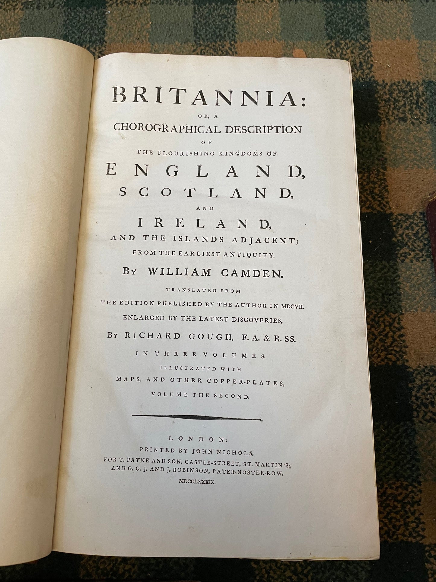 1789 Camden Britannia : 3 Vols : All 57 Maps Present