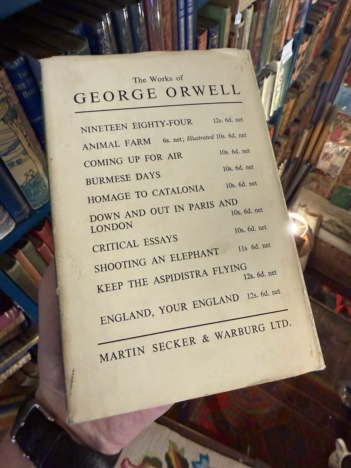 1954 George Orwell : Nineteen Eighty-Four Scarce First Uniform Ed + D/W 1984