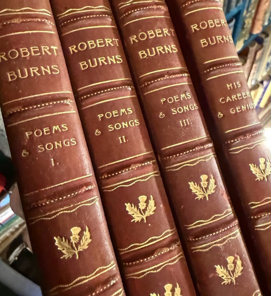 1896 Robert Burns : Poems and Songs Complete (4 Vols) Bound by Ramage