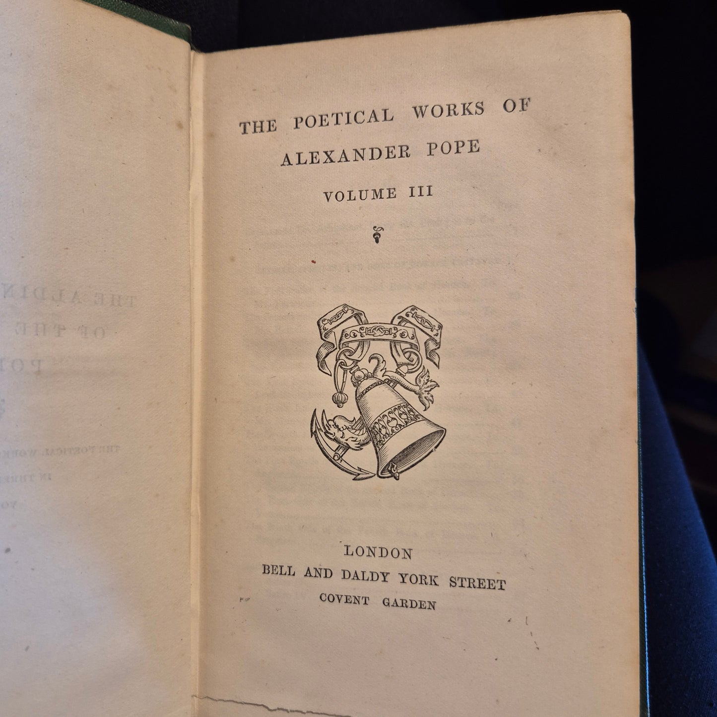 c.1860 The Poetical Works Of Alexander Pope In Three Vols ; The Aldine Poets