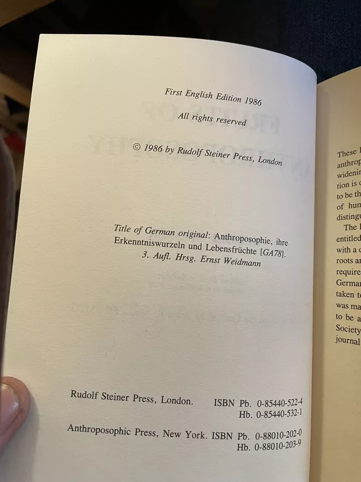 Rudolf Steiner : Fruits of Anthroposophy : 1st Edition 1986