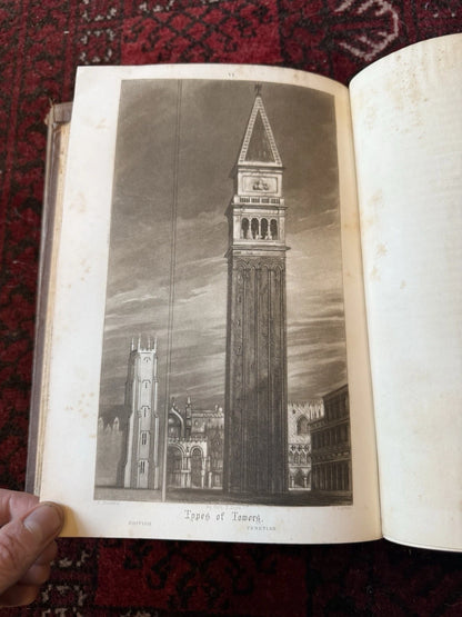 1858 The Stones of Venice : John Ruskin (3 Vols) Illustrated : 2nd Edition
