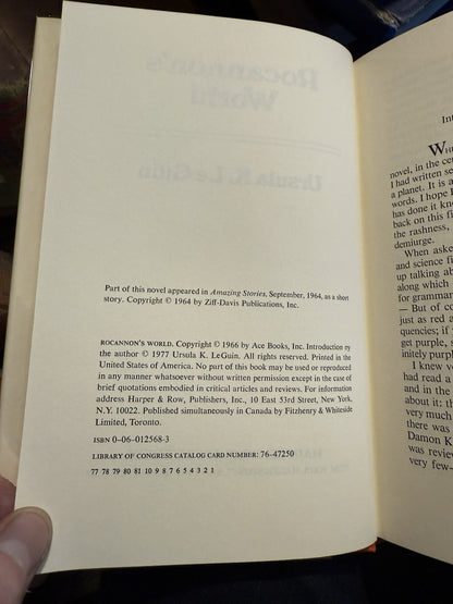 Ursula K. Le Guin (SIGNED) Rocannon's World : HB / DW : 1975