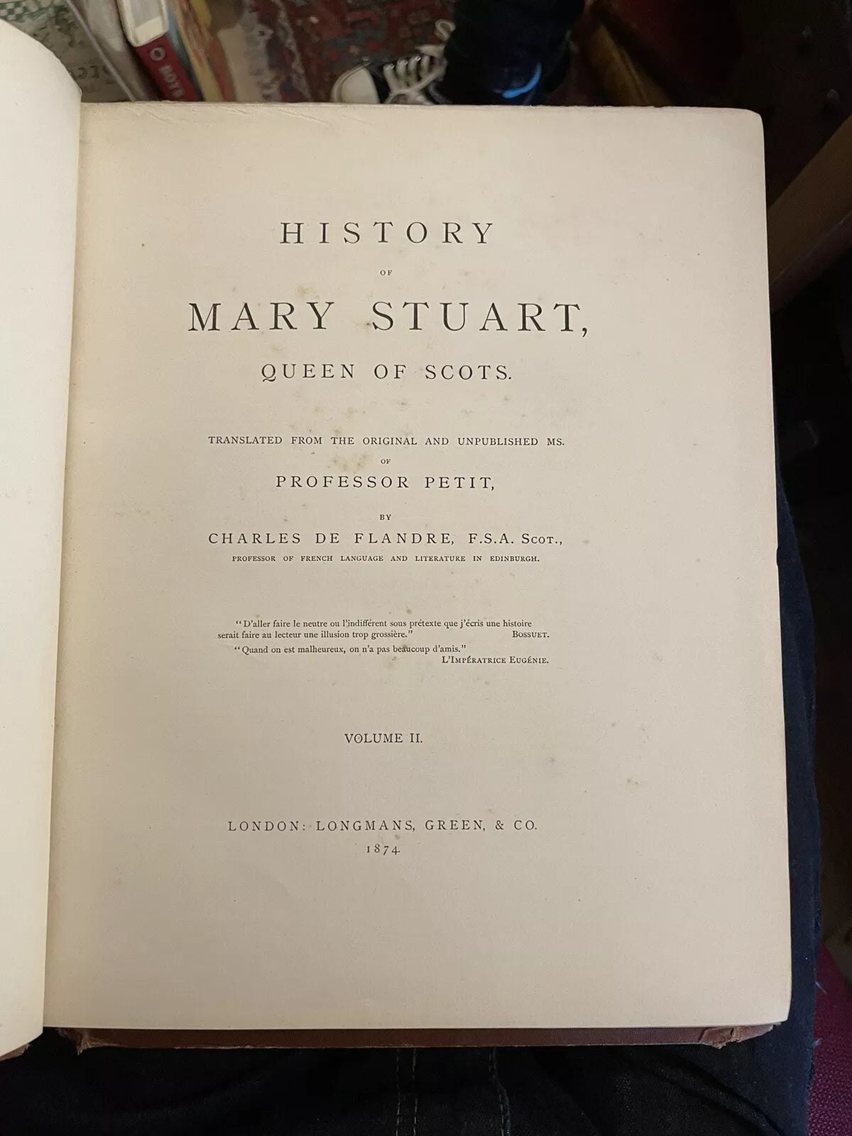 1874 History of Mary Stuart, Queen of Scots (2 volumes) Scottish History