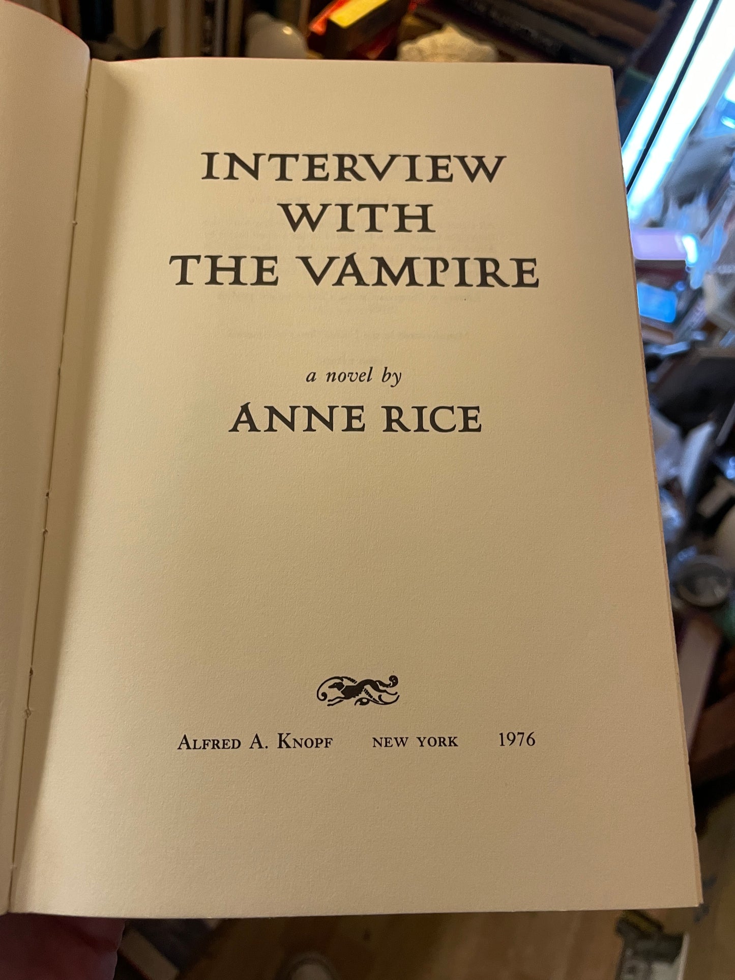 Anne Rice : Interview with the Vampire (DOUBLE SIGNED & DATE) 1st/1st Knopf 1976