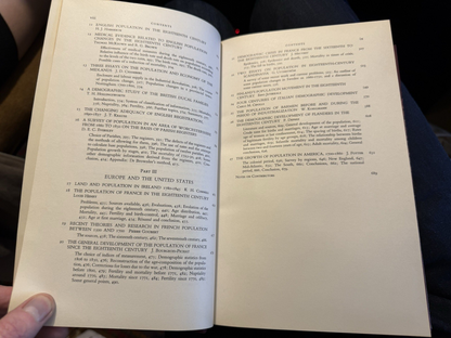 1965 Population in History : D. V. Glass : 1st Edition : Historical Demography