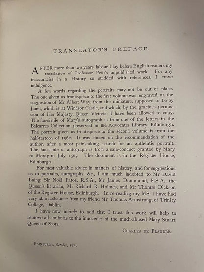 1874 History of Mary Stuart, Queen of Scots (2 volumes) Scottish History