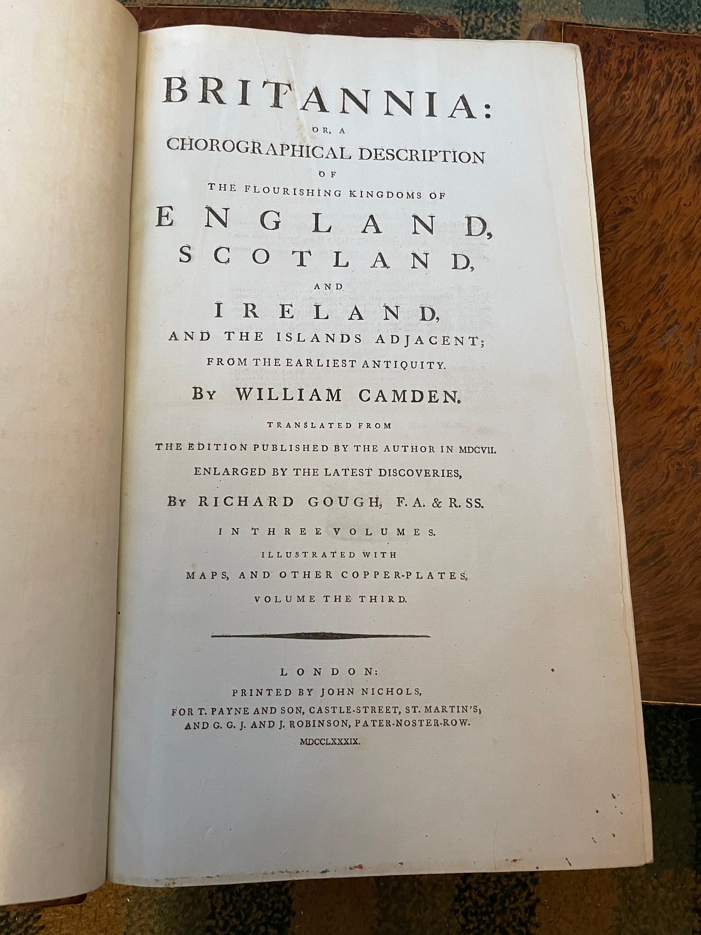 1789 Camden Britannia : 3 Vols : All 57 Maps Present