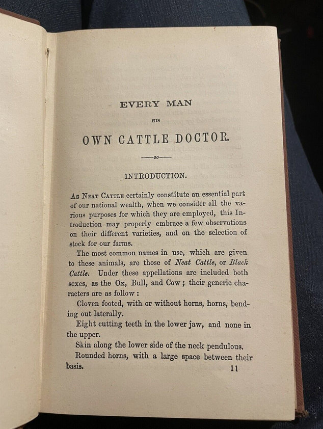 c.1880 Clater's Cattle Doctor : How To Cure Cattle And Sheep : Farming