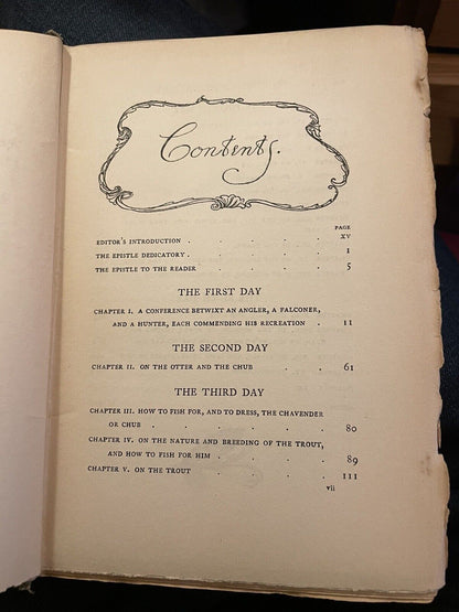 1896 The Compleat Angler : Izaak Walton : Attractive Antique Copy : Classic Fishing Title