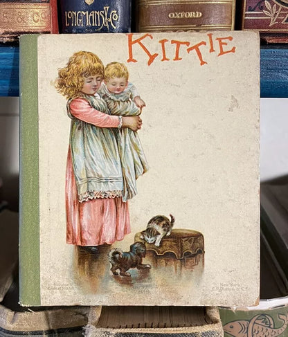 Kittie (Cats) Chromolithographed Miniature Children's Book (1890s) Ernest Nister