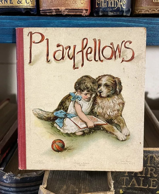 Playfellows : Chromolithographed Miniature Children's Book (1890s) Nister