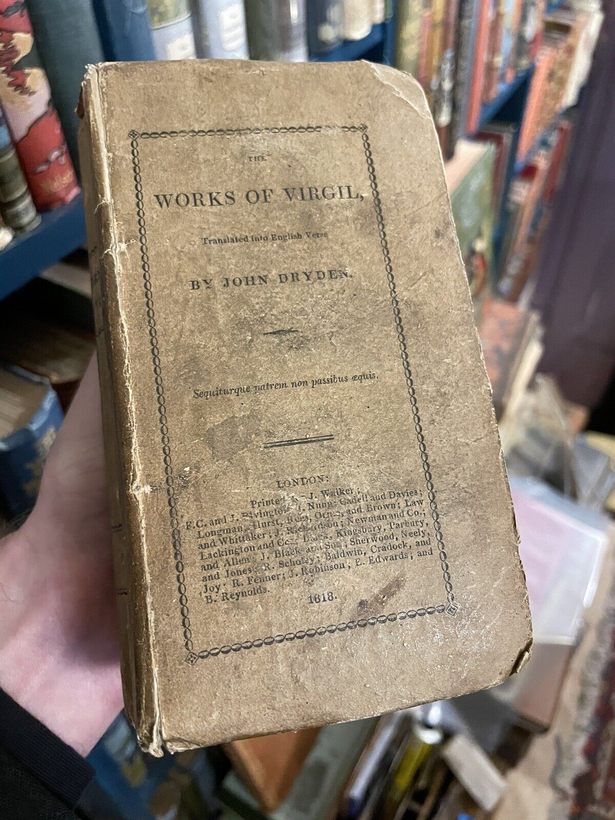 1818 The Works of Virgil by John Dryden : Original Paper Boar