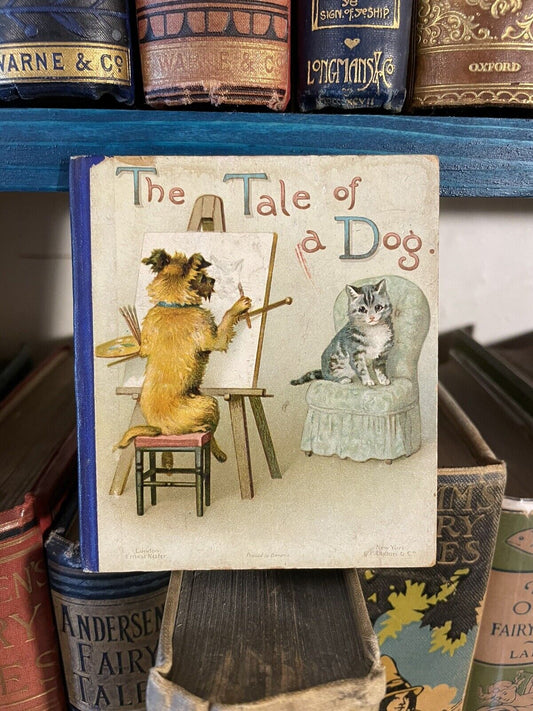 The Tale of a Dog : Chromolithographed Miniature Childrens Book (1890s) Nister