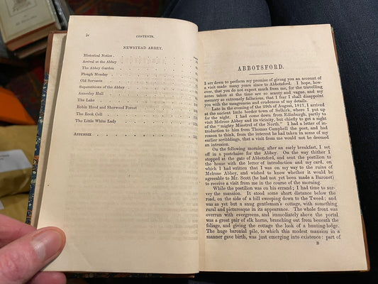 1850 Washington Irving : Abbotsford And Newstead Abbey : Half Leather Binding