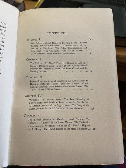 1911 Fraser's Aberdeen Street Names, Their History, Meaning etc