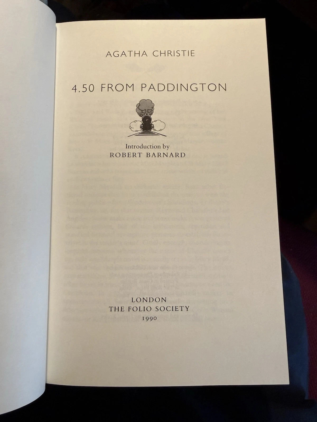 Agatha Christie Folio Society 4.50 From Paddington Mystery of the Blue Train VGC