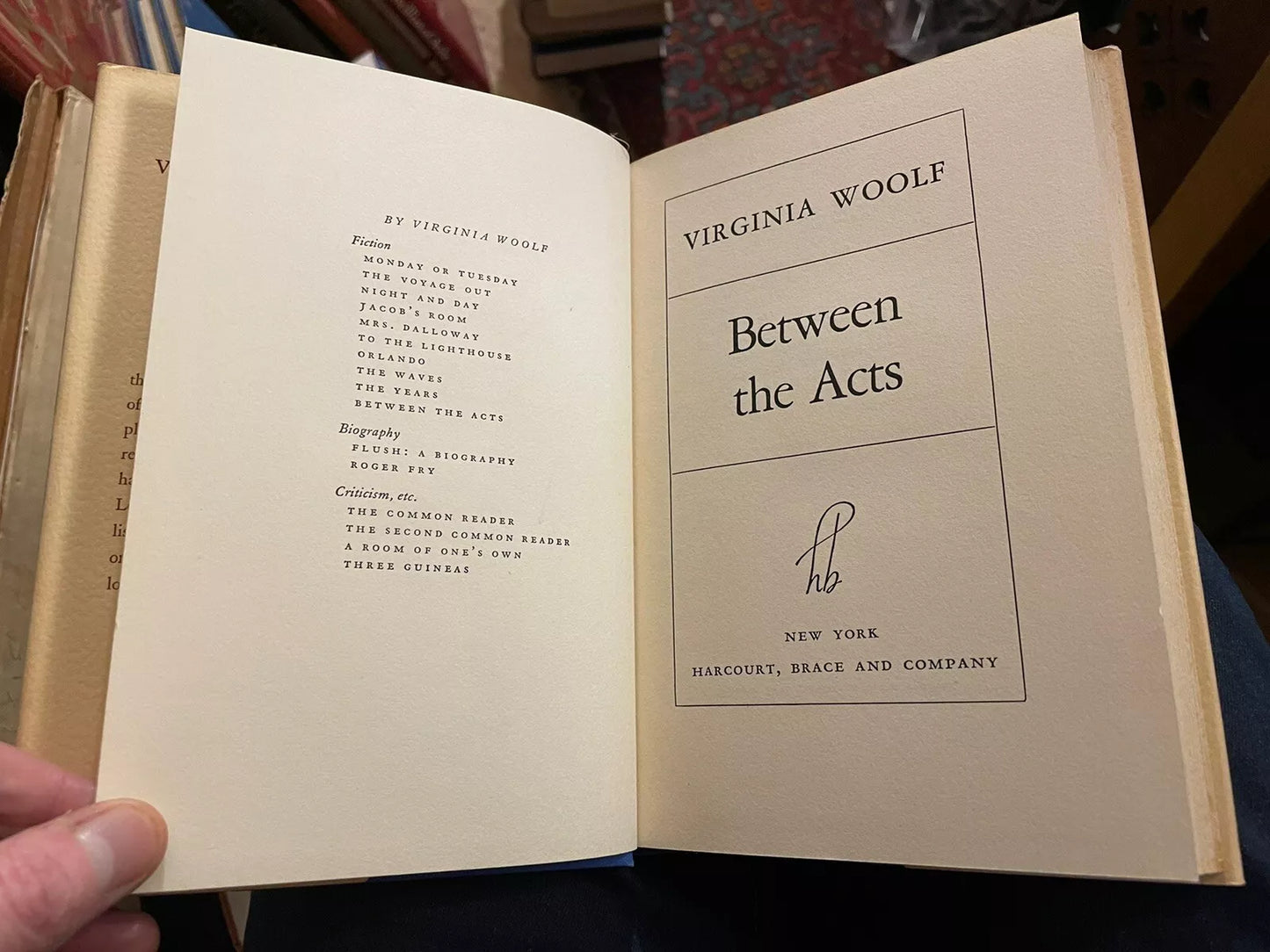 Virginia Woolf : Between the Acts : 1st/1st US Edition : Very Fine Copy