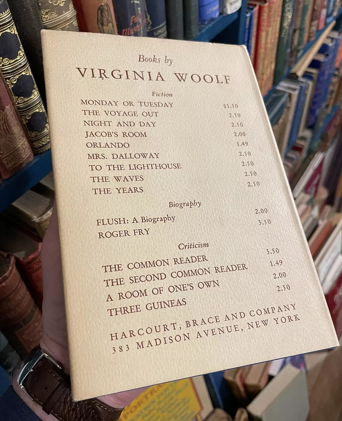 Virginia Woolf : Between the Acts : 1st/1st US Edition : Very Fine Copy