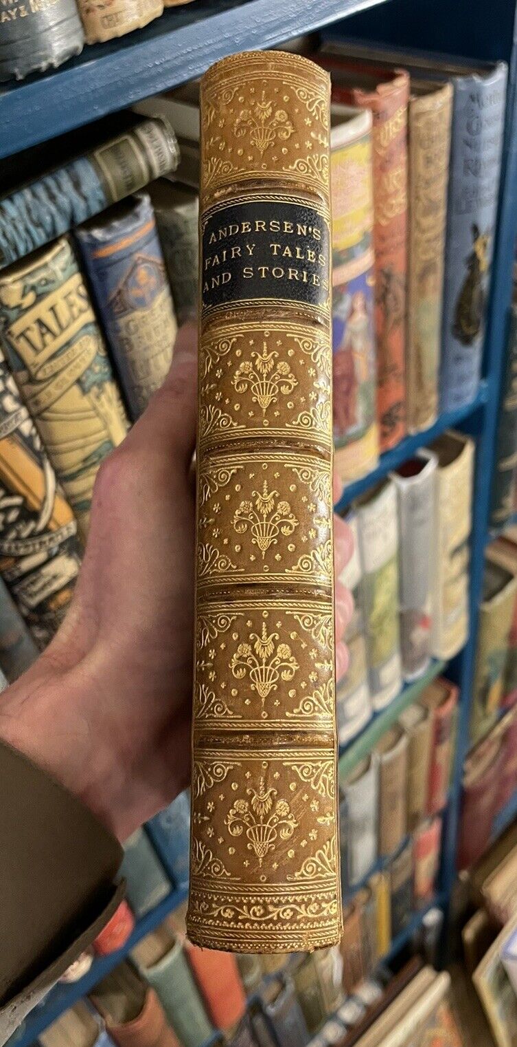 1893 Andersen's Fairy Tales and Stories : Chromolithographs : Leather Binding