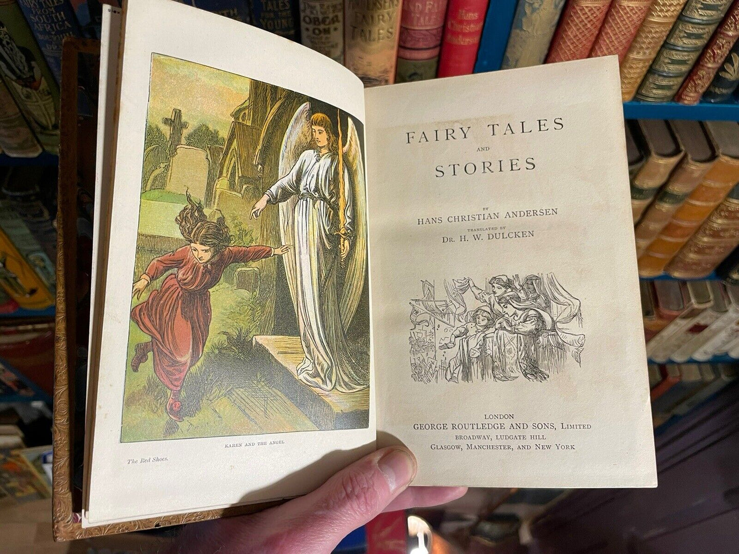 1893 Andersen's Fairy Tales and Stories : Chromolithographs : Leather Binding